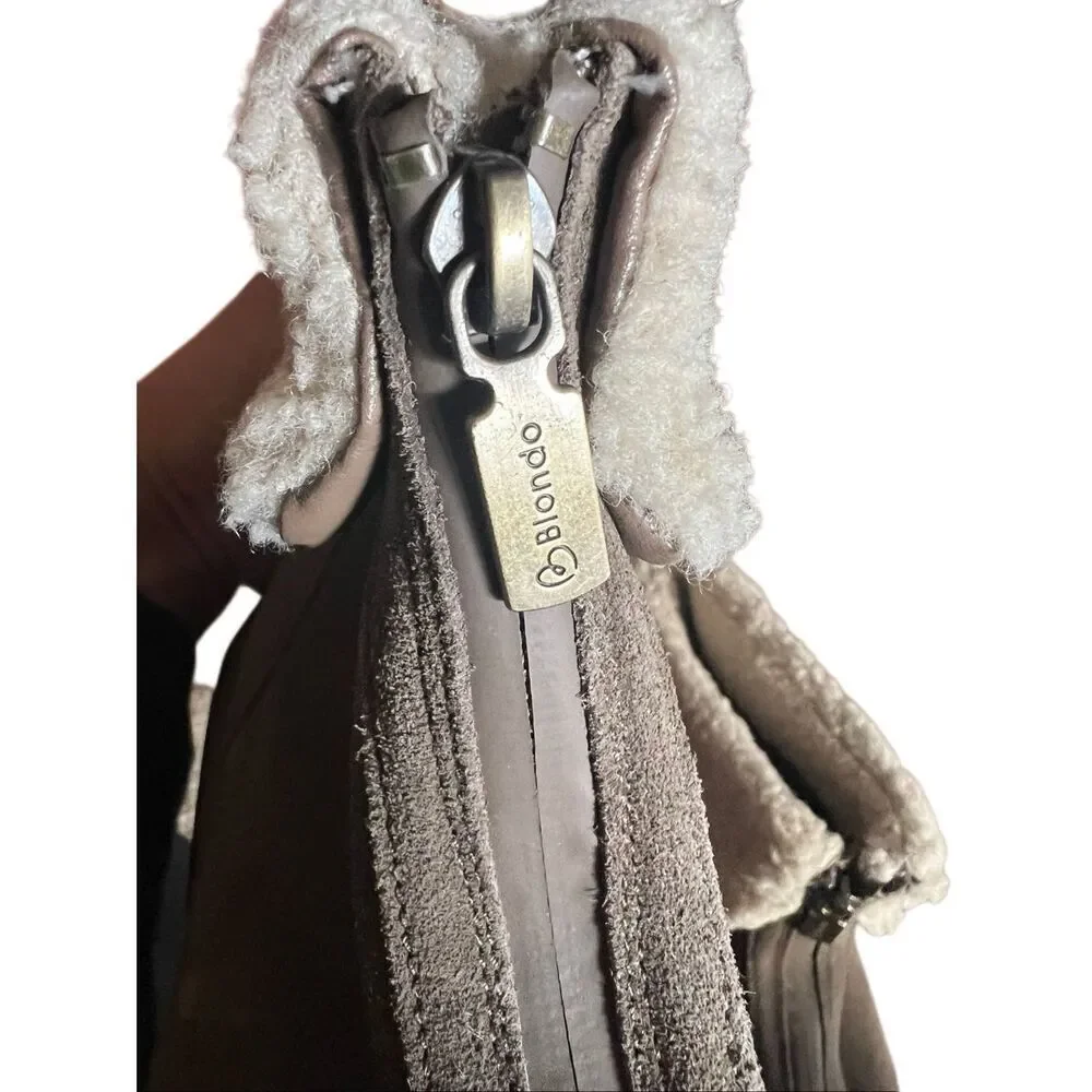 Blondo Plaka Waterproof Faux Fur Boot Dark Taupe Bootie, Size 7